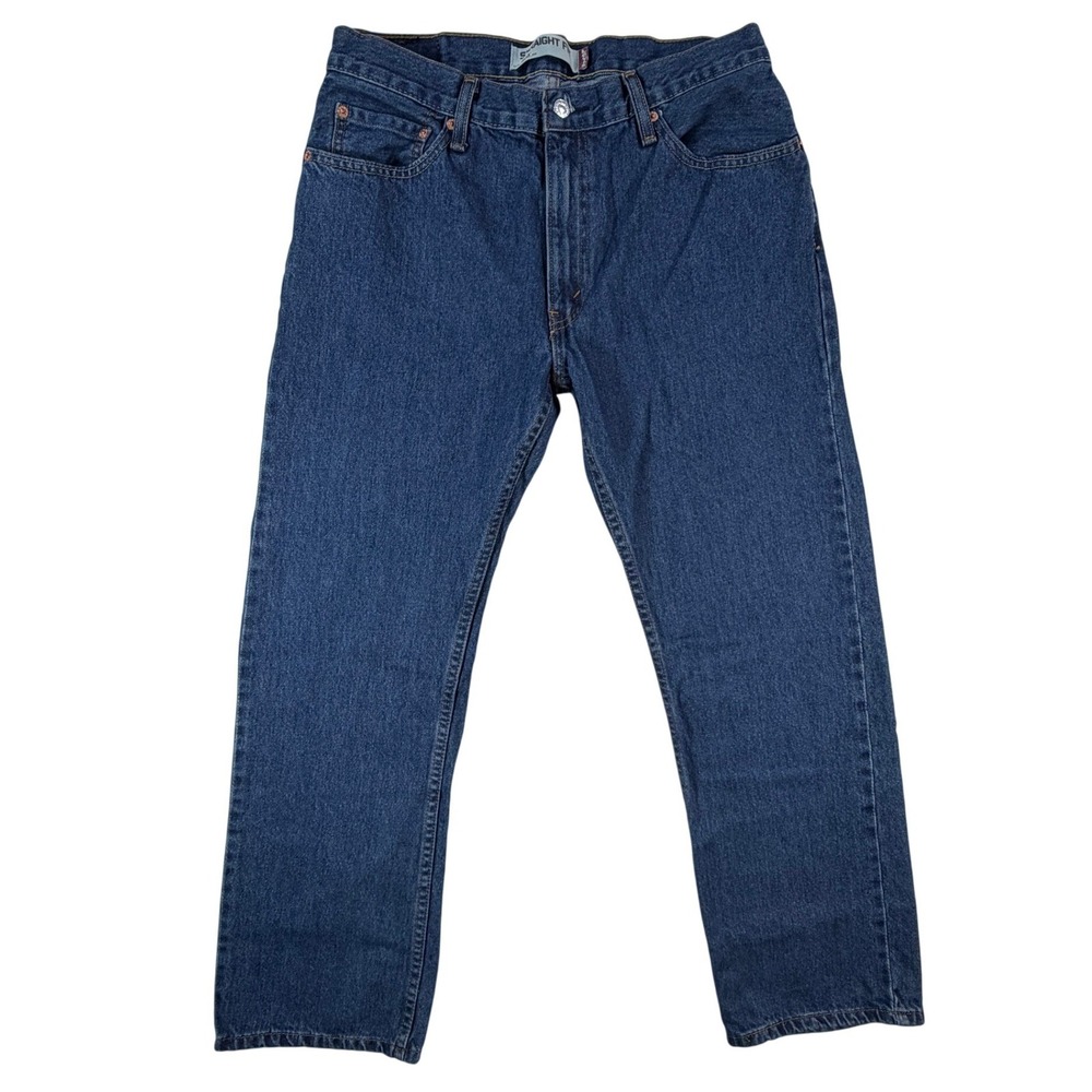 Y2K Levis 505 Straight Fit Mens 32x30 Blue Denim Jeans Medium Wash Zip Fly
